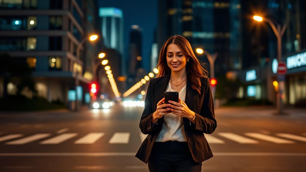 Woman using ProtectSmartly for personal safety